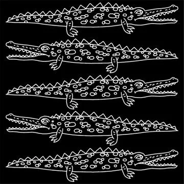 Funny crawling crocodile - vector Illustrazione stock
