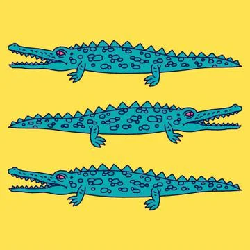 Funny crawling crocodile - vector Stock Illustration
