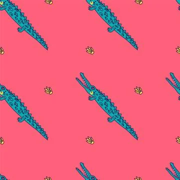 Funny crawling crocodile - vector Illustrazione stock