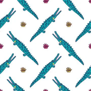 Funny crawling crocodile - vector Stock Illustration