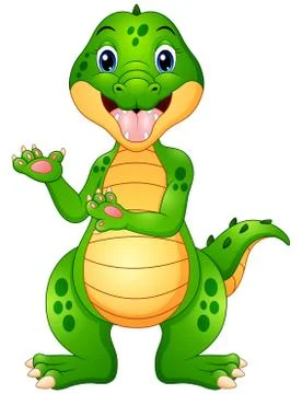 Funny crocodile cartoon presenting Stock Illustration