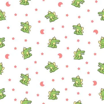 Funny crocodile character. Seamless pattern. Stock Illustration