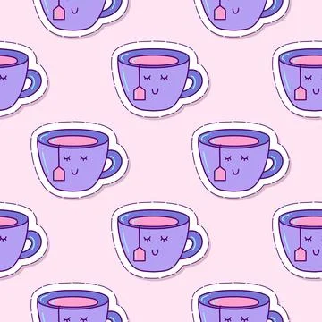 Funny cup pattern Stock-Illustration