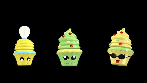 Funny cupcakes Stock Footage 110798827