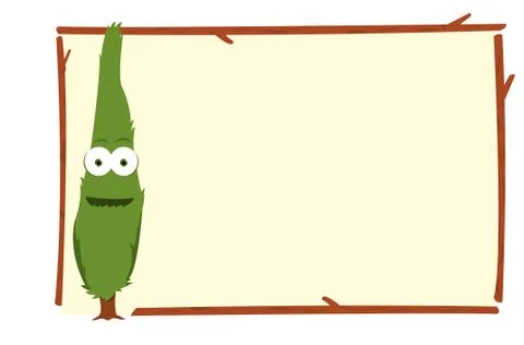 Funny cupressus frame Stock Illustration