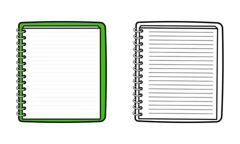 Funny cute happy Note pad characters bundle set. Vector hand drawn cartoon .. Stock Illustration