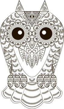 Funny cute owl Stock Illustration