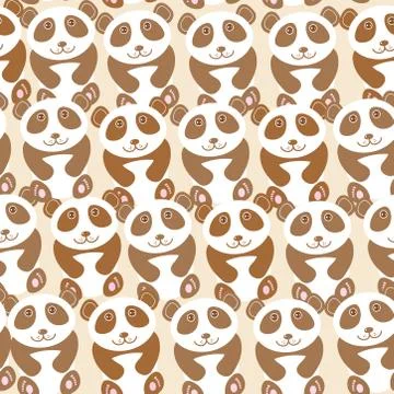 Funny cute panda seamless background, pattern. Vector Illustrazione stock