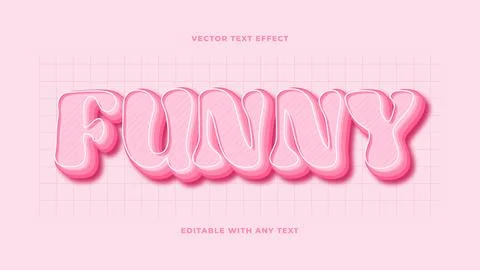Funny cute for valentines text effect with gradient pink background. 3D edi.. Stock Illustration