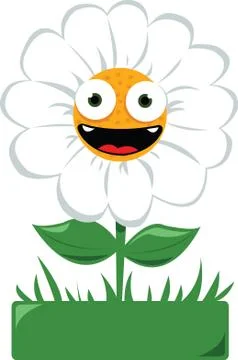 Funny daisy in a garden Stock Illustration