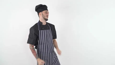 Funny Dancing Chef enjoy live authentic moment Video stock 143655758
