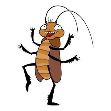 Funny dancing cockroach icon cartoon vector. Bug head dead Stock Illustration