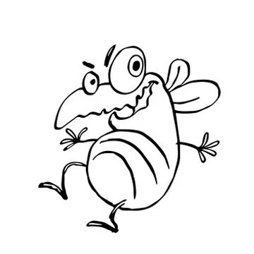 Funny dancing cute fly. vector illustration. Stock Illustration