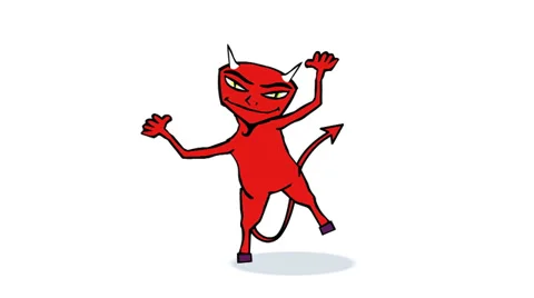 Funny Dancing Devil FullHD Stock Footage 34362382