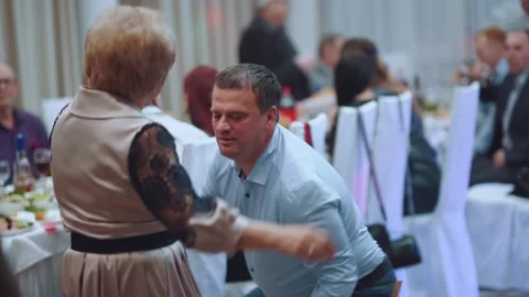 Funny dancing guests Stock Footage 232636079