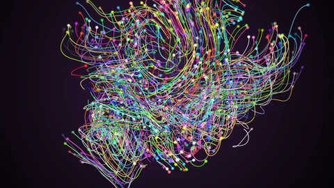 Funny Dancing Particles Background Stock Footage 89525831