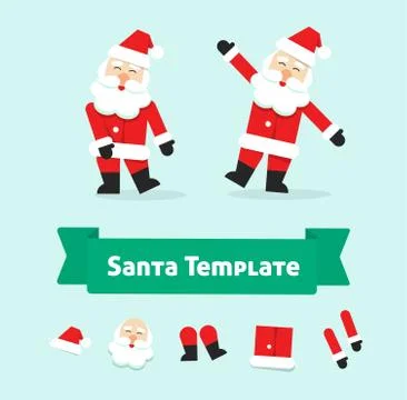 Funny dancing santa claus vector isolated, father christmas in dance Stock Illustration