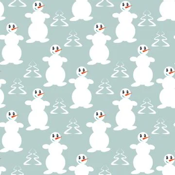 Funny dancing snowmen Stock Illustration