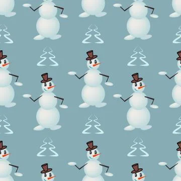 Funny dancing snowmen Stock Illustration