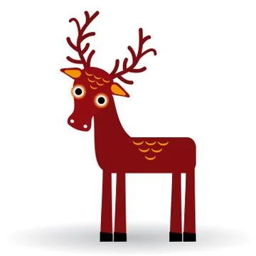 Funny deer on a white background. vector Stock Illustration