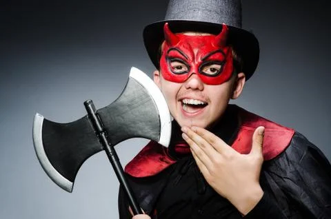 Funny devil against dark background Foto stock