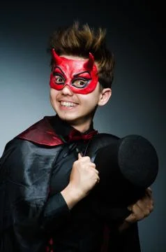 Funny devil against dark background Foto stock