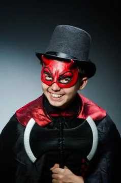 Funny devil against dark background Foto stock