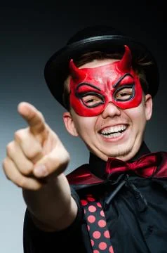 Funny devil against dark background Foto stock