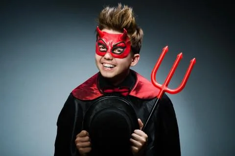 Funny devil against dark background Foto stock