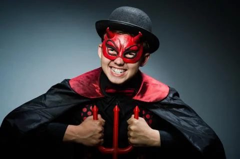 Funny devil against dark background Foto stock