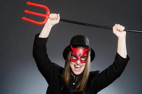 Funny devil in halloween concept Foto stock