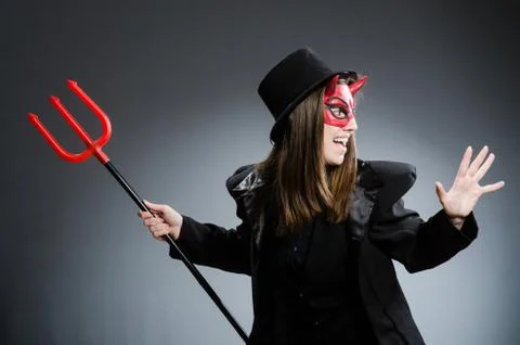 Funny devil in halloween concept Foto stock