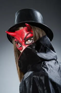 Funny devil in halloween concept 스톡 사진
