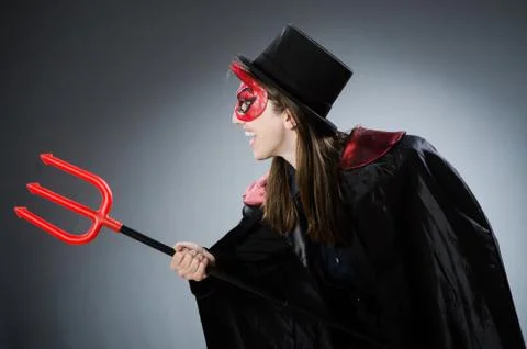 Funny devil in halloween concept 스톡 사진