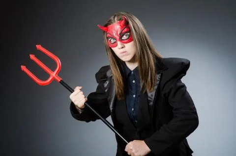 Funny devil in halloween concept 스톡 사진