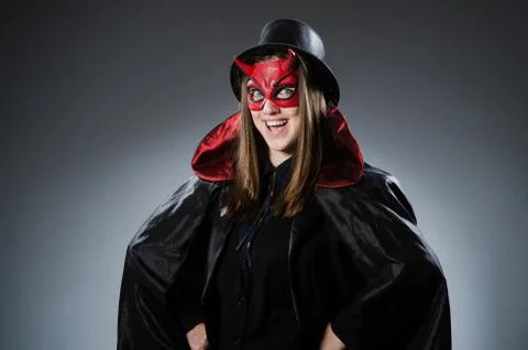 Funny devil in halloween concept Stock Photos