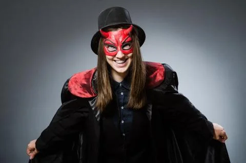 Funny devil in halloween concept Stock Photos