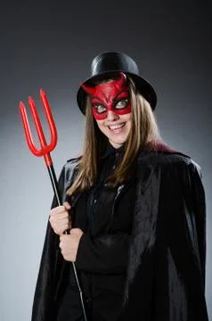 Funny devil in halloween concept Foto stock