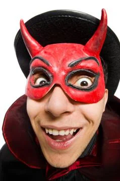 Funny devil isolated on the white background 스톡 사진