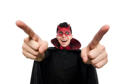 Funny devil isolated on the white background 스톡 사진