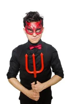 Funny devil isolated on the white background Stock Photos