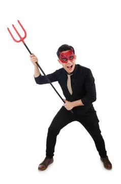 Funny devil isolated on the white background Foto stock