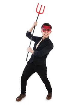 Funny devil isolated on the white background Foto stock