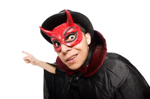 Funny devil isolated on the white background Stock Photos