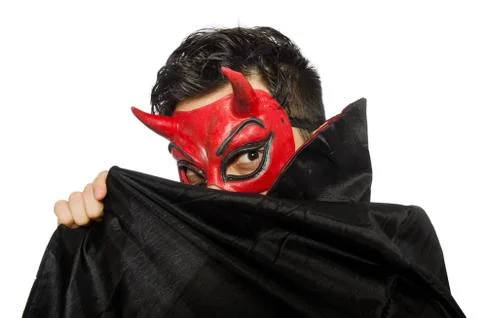 Funny devil isolated on the white background Stock Photos