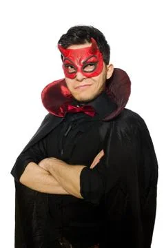 Funny devil isolated on the white background Stock Photos