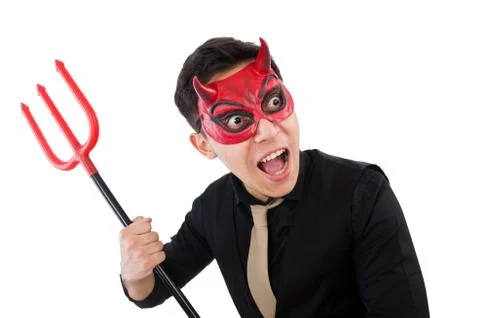 Funny devil isolated on the white background Foto stock