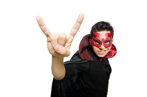 Funny devil isolated on the white background Stock Photos