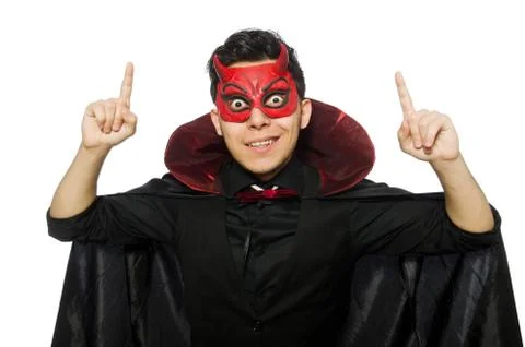 Funny devil isolated on the white background Stock Photos