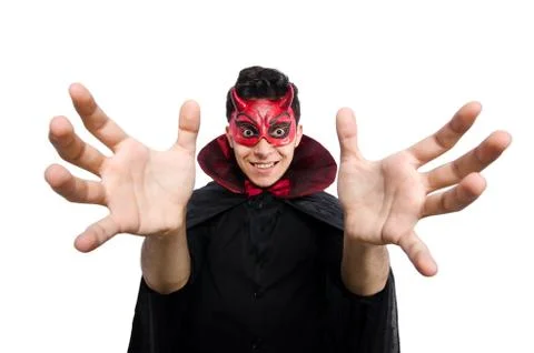Funny devil isolated on the white background 스톡 사진
